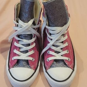 Converse pink/silver Glitter